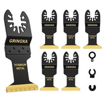 6PCS Titanium Oscillating Tool Blades Metal W...