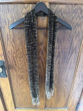 Beautiful Chenille Scarf Brown and Black 64  X 7"