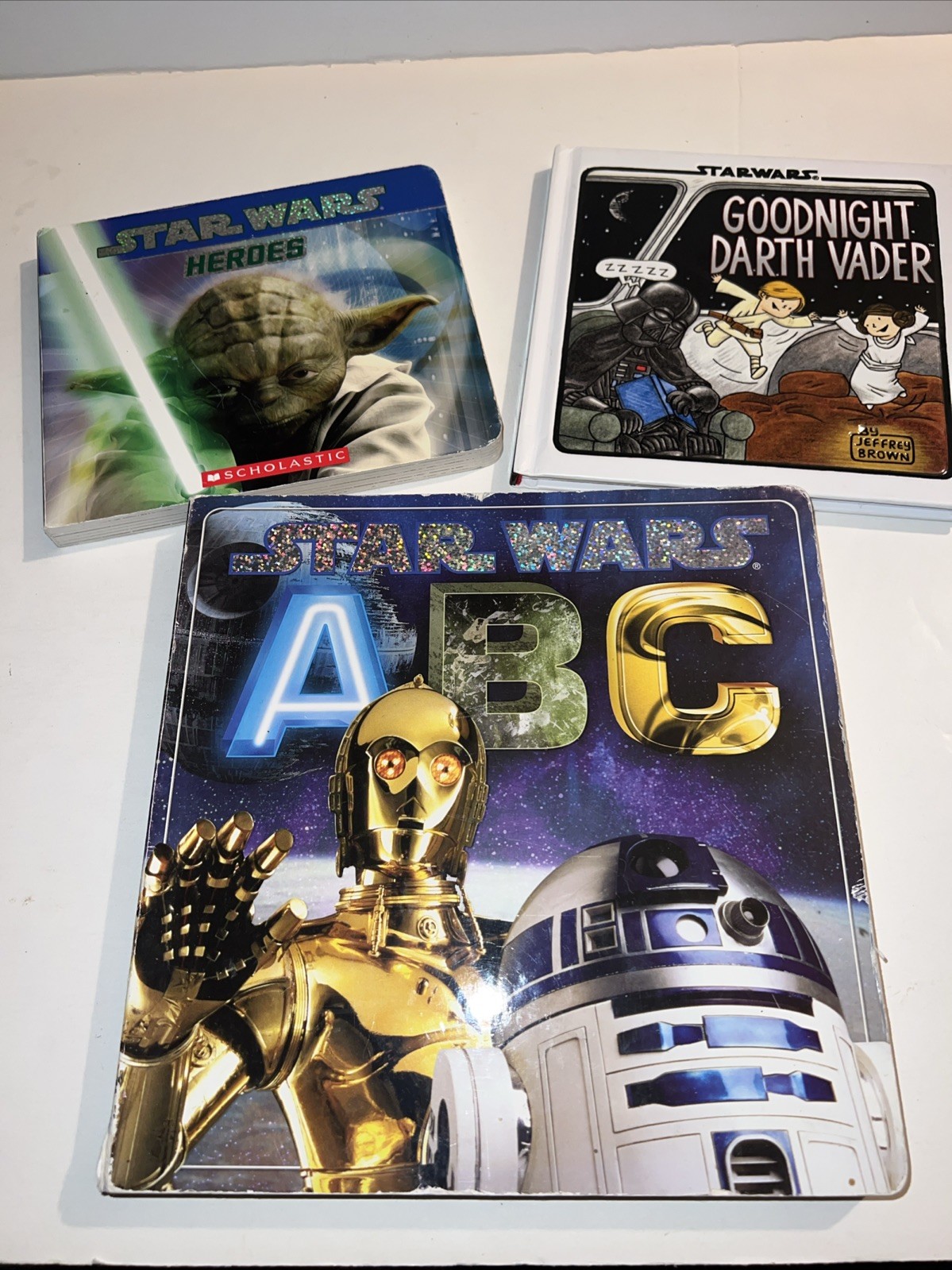 Lot 3 Star Wars Board Books ABC Heroes plus Goodnight Darth Vader J Brown GUC