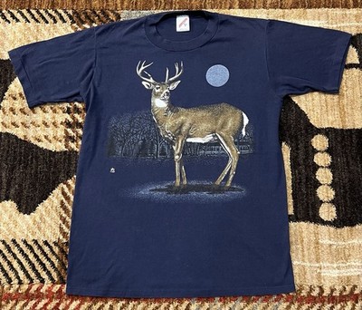    VINTAGE 1987 DEER SHIRT LSJ SPORTSWEAR USA MADE MEN S MEDIUM SINGLE STITCH