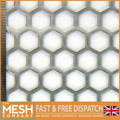 11mm Hole x 14mm Pitch x 1.5mm Thick Hexagonal Mild Steel Perforated Mesh Sheet
