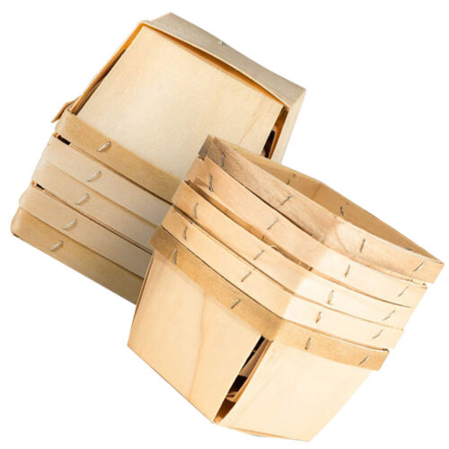 10pcs Bread Basket Wooden Foods Berry Basket Fruit Vegetables Serving Basket