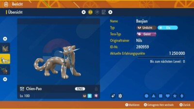 Shiny Baojian 6IV | LVL 100 | Nat Dex | Pokemon Karmesin & Purpur [Eng]