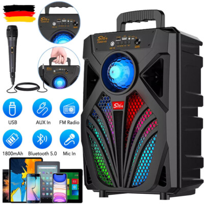 8'' 2000W 5.0 Partybox Club Bluetooth Festival Outdoor Beach Box Lautsprecher NEU