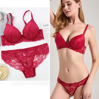 Womens Sexy Foral Lace Push Up Bra Sets Extreme Padded Lingerie Panties Set  BCDE | eBay