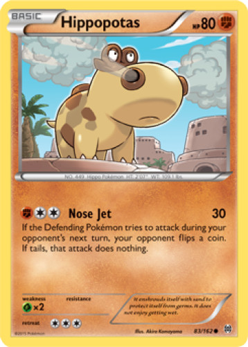 1x Hippopotas 83/162  XY BREAKthrough Pokemon TCG Card NM