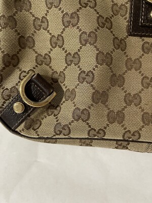 Gucci GG柄 ハンドバッグ Dリング ブラウン Gucci Canvas GG Canvas Abbey D-Ring Shoulder Pre-Owned