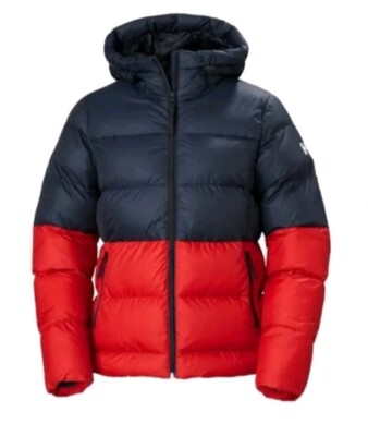 HELLY HANSEN NWT Sz S Women's Puffy Insulate Winter Jacket Hooded Red/Navy NEW