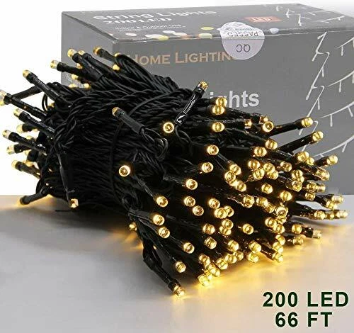 Home lighting 66ft christmas decorative mini lights 200 sale led green wire fairy starry string lights plug