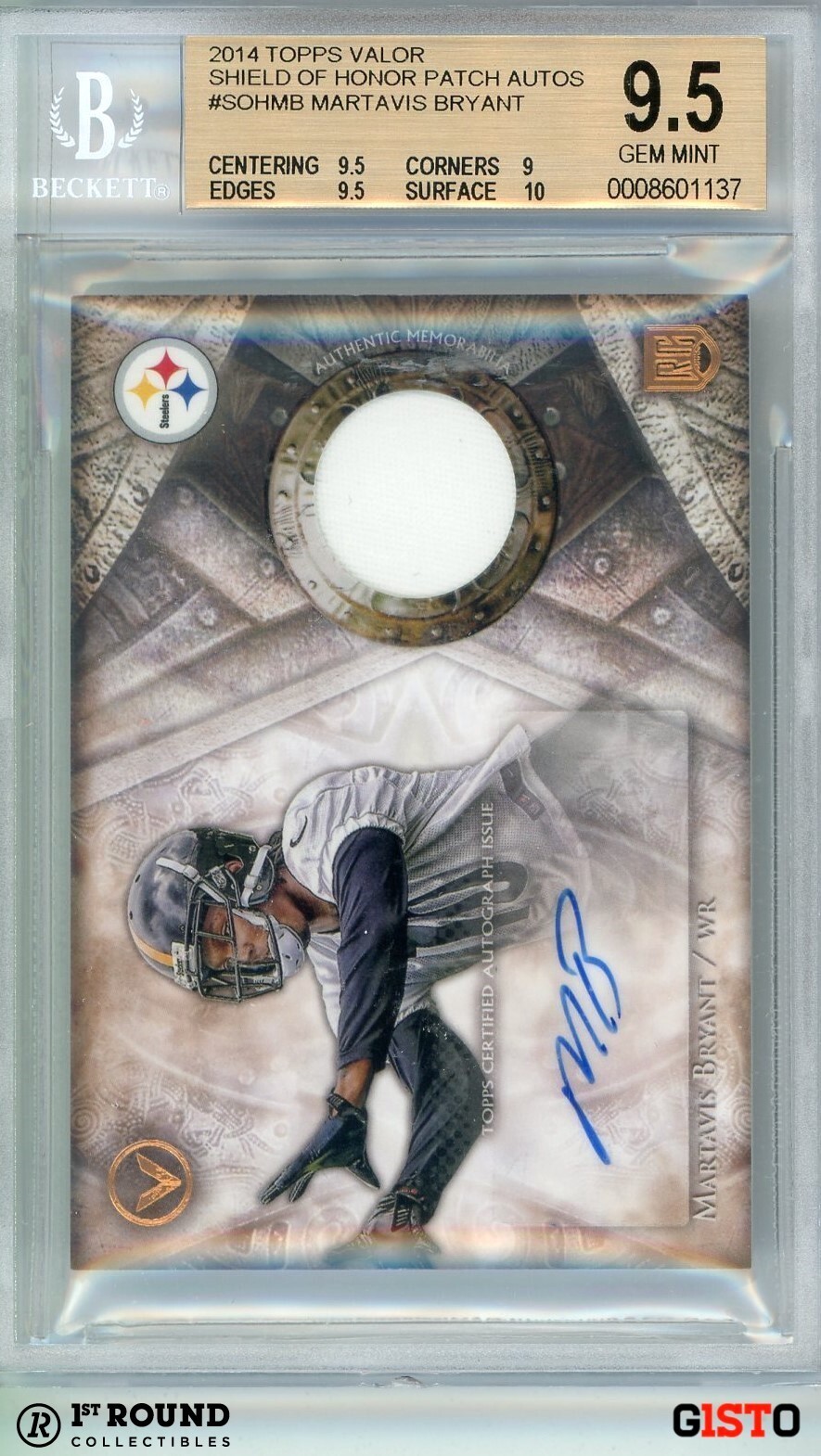 Martavis Bryant Topps Valor Shield of Honor Autograph Patch #MB Speed