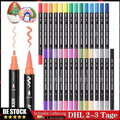 MARKENLOS 36 Farben Acrylstifte für Steine Bemalen Permanent Wasserfest Metallic Marker DE