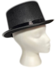 BLACK SHORT BELL TOPPER TOP HAT Felt Cap Steampunk Magic Magician Adult Costume
