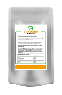 50 g Biotin Rein | Vitamin B7 | Vitamin H | Buxtrade | Pulver
