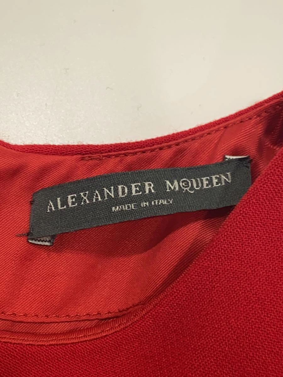 Abito Alexander McQueen svasato manica 3 4 maniche rayon rosso 38