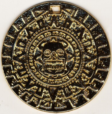 Aztec Toy Coins Pendant Medallion Mayan Pirates Jewelry Metal -Five Coins