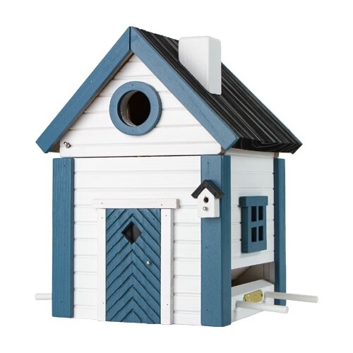Wildlife Garden  Bird Nesting Box  White & Blue Cottage Multiholk