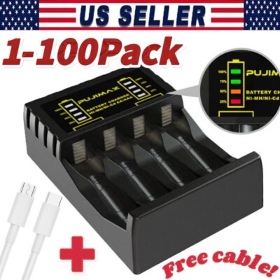 Intelligent Battery Charger 4Slot For AA&AAA NI-CD/MH Rechargeable Batteries Lot