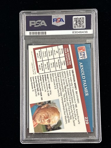 1991 Pro Set PGA BEST WISHES ARNOLD PALMER #220 signiert Auto PSA/DNA authentisch 9 - Bild 4 von 4