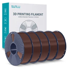 SUNLU PLA+ 3D Printer Filament 5*1KG Bundle 1.75mm Tangle Free Vacuum Package