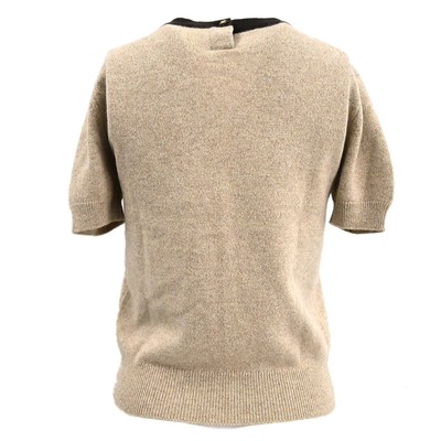 Chanel Short Sleeve Sweater Knit Top Beige 96A #38 193035 | eBay