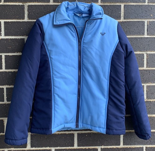 Roxy Girls Puffer bomber Jacket TEENIE WAHINE L/G Vintage Sky Blue QUIKSILVER - Picture 2 of 10
