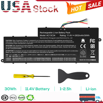 AC13C34 NEW Battery for Acer Aspire V5-122P V5-132 V5-132P E3-111 E3-112 30Wh