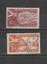 YOUGOSLAVIE 2 TIMBRES STAMPS  ANCIENS POSTE AERIENNE DE COLLECTION