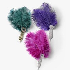 SweetV Flapper Girl Ostrich Feather  Rhinestone Headpiece