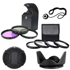 77mm Close up Lens Set + Filter Kit + Tulip Lens Hood + Lens Cap + Cap Keeper