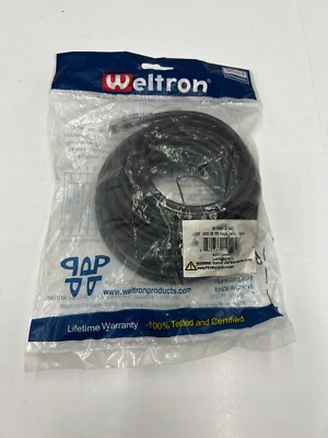 QTY 6 Weltron 25ft Black Cat 6a UTP CB Patch Cable High Performance