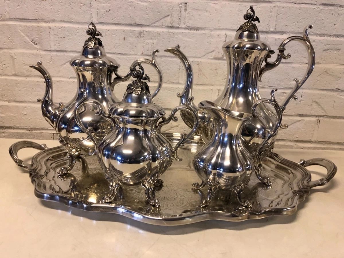 Silver plate tea set deals