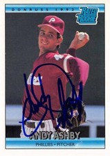 Andy Ashby autographed Baseball Card (Phillies) 1992 Donruss Rated Rookie #11
