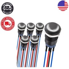 Waterproof Latching Push Button Switch Set - 12mm, 6PCS for Auto Marine