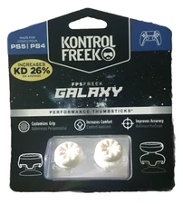 White Galaxy Kontrol Freek PS5 Performance Thumbsticks Analog Sticks Caps PS4