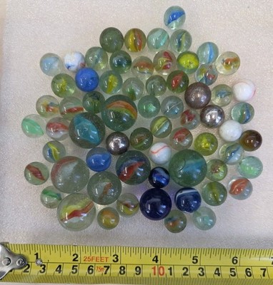 Vintage Glasmurmeln Restposten 500g gemischte Farben verschiedene Größen -13