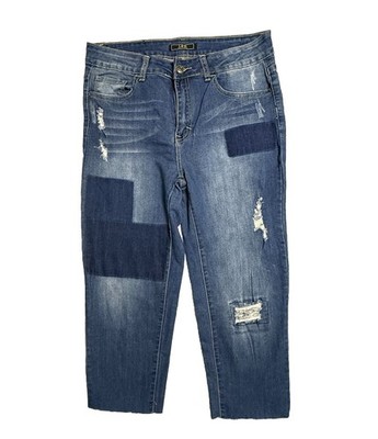 L&B Distressed Patchwork Jeans   Size 10   Stretch Denim