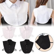 Women Cotton Fake Collar Blouse Vintage Detachable Shirt Collar False Decor OY