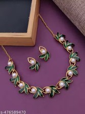 Indian Bollywood Gold Plated Kundan Choker Bridal Necklace Earrings Jewelry Set