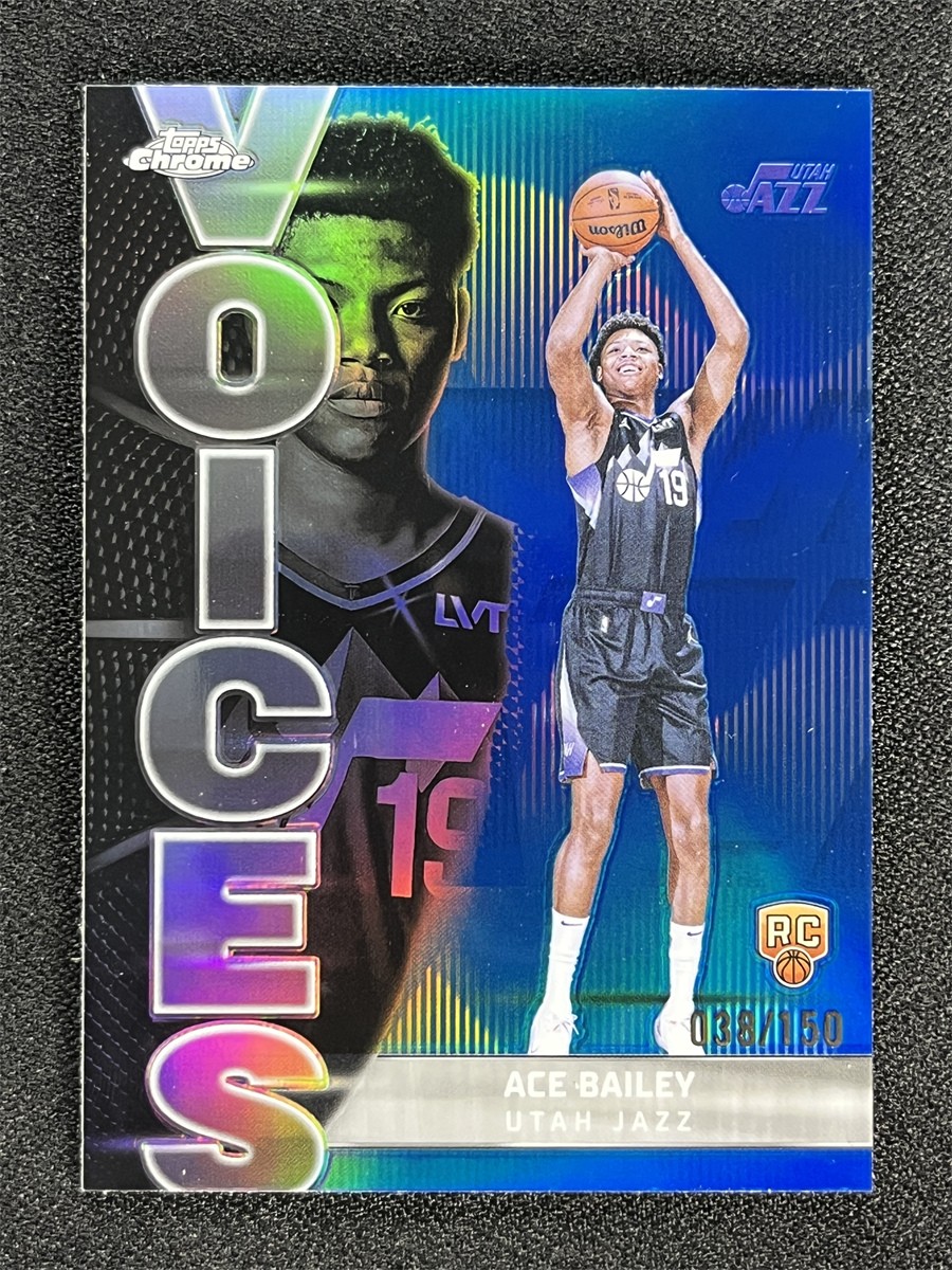 2025-26 Topps Chrome Ace Bailey #VS-10 Blue Refractor Voices Rookie RC /150