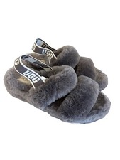 Ugg Australia Grigio Pelle di Pecora Oh Yeah Slides S/N 1107953 UK 5 38