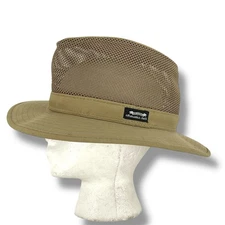PANAMA JACK Khaki Canvas And Mesh Safari Hat M Gorpcore Trekking Vacation Travel