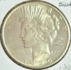 1925 Peace Silver Dollar- Fineness .90- AU Condition
