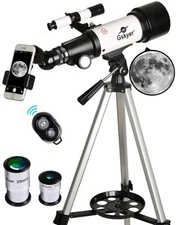 70mm Refracting Telescope for Kids & Beginners with Phone Adapter & Remote