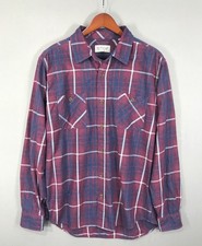 Weatherproof Vintage Shirt Men's Large Red Plaid Flannel Button Down Long Sleeve