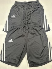 Lot of 2 - Men's adidas 3 Stripe Athletic Shorts, Small, Black Youth YXL