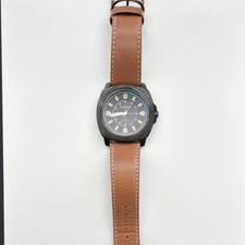 Citizen Eco-Drive Black Dial Brown Leather Men's Wristwatch