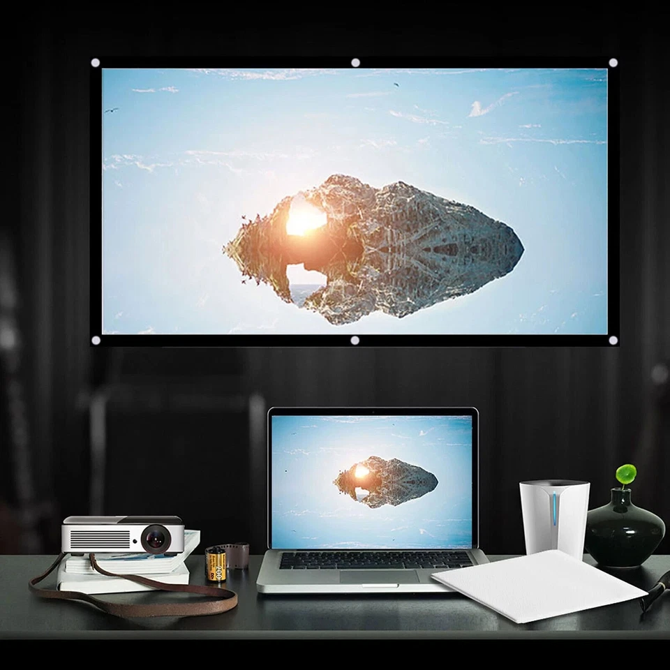 Pantalla Proyector 60" -150" HD Plegable Cortina de Proyección Exterior Home Theater Foto 2 de 4