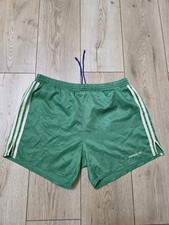ADIDAS SHORTS GREEN VINTAGE 80s SPRINTER RUNNING SHORTS SOCCER L/XL