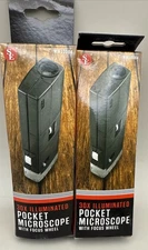 2 Pack SE 30x LED-Illuminated Pocket Microscope with Focus Wheel - MW10084