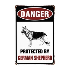 Beware Of Dog Sign Warning Signs For Fence German Shepherd 8x12 inches, Black